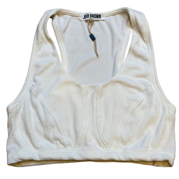 Joah Brown Other - Joah Brown Womens White Ribbed Crop Top Bralette M/L